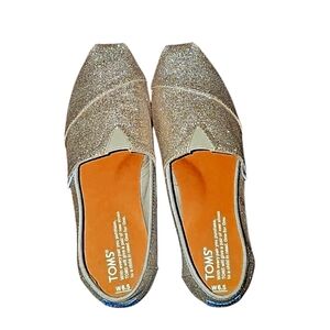 Sparkly Gold Toms shoes